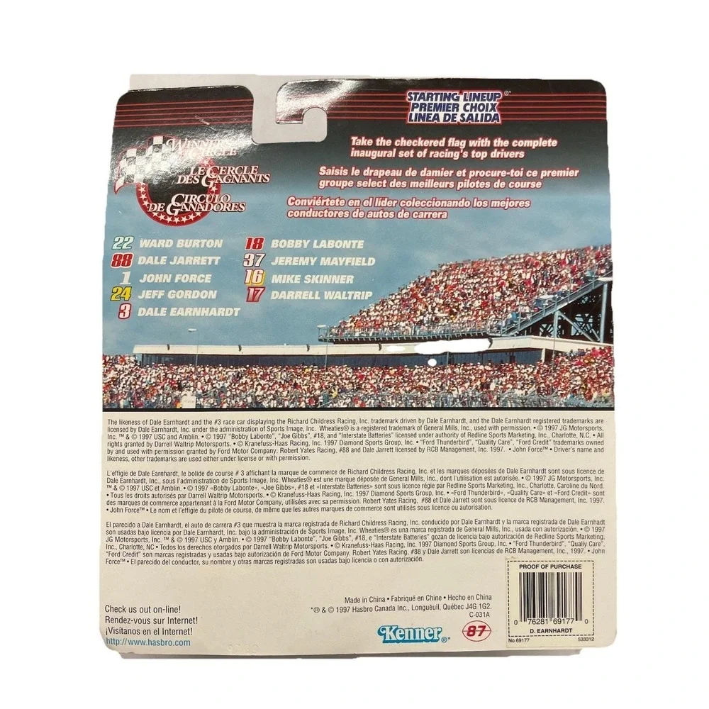 Dale Earnhardt Starting Lineup Winners Circle 1997 Figure French Card‎